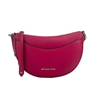 Michael Kors Dover Small Electric Pink Half Moon Crossbody Bag Purse Handbag